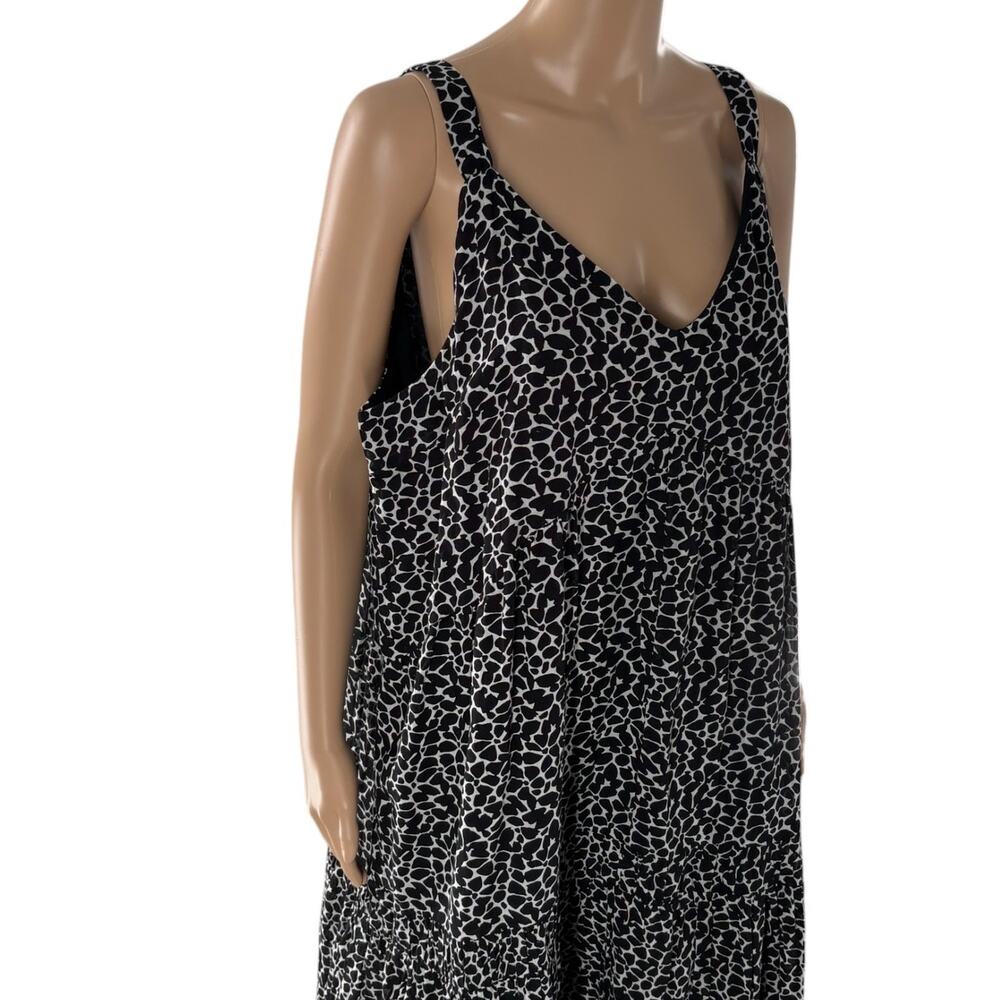 Joie Black Caviar Large White Floral Tiered Cotton Maxi Dress - Picture 4 of 9